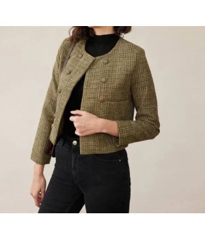 The Vintage Solid Tweed Coat