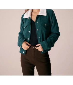 The Green Single Breasted Corduroy Jacket