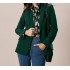 The Green Lapel Collar Single Button Blazer