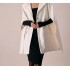 The White Hooded Batwing Sleeve Cape Coat